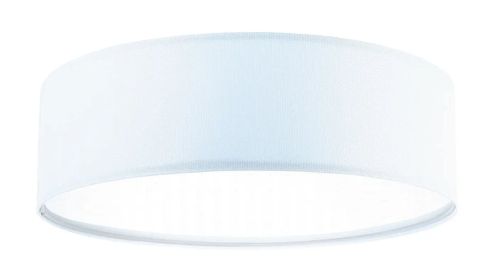 Plafonnier rond en tissu blanc nervuré, 50 cm de diamètre