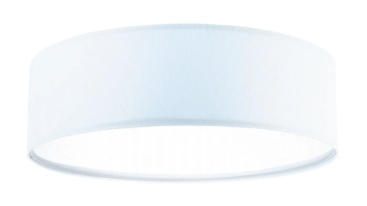 Plafonnier rond en tissu blanc nervuré, 50 cm de diamètre
