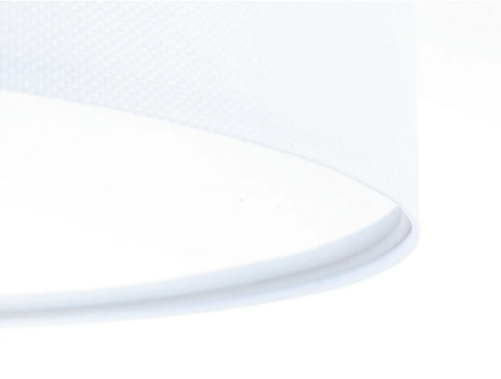 Plafonnier rond en tissu blanc nervuré, 50 cm de diamètre