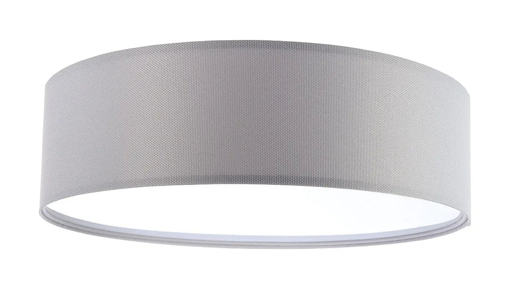 Plafonnier rond en tissu gris clair, 50 cm de diamètre