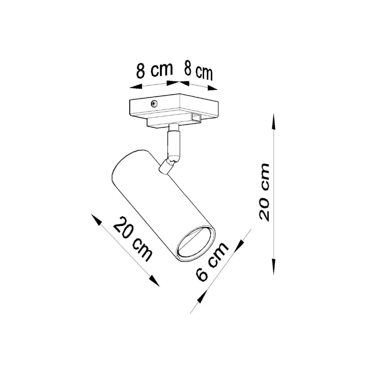 Plafonnier spot orientable en acier blanc, ampoule GU10