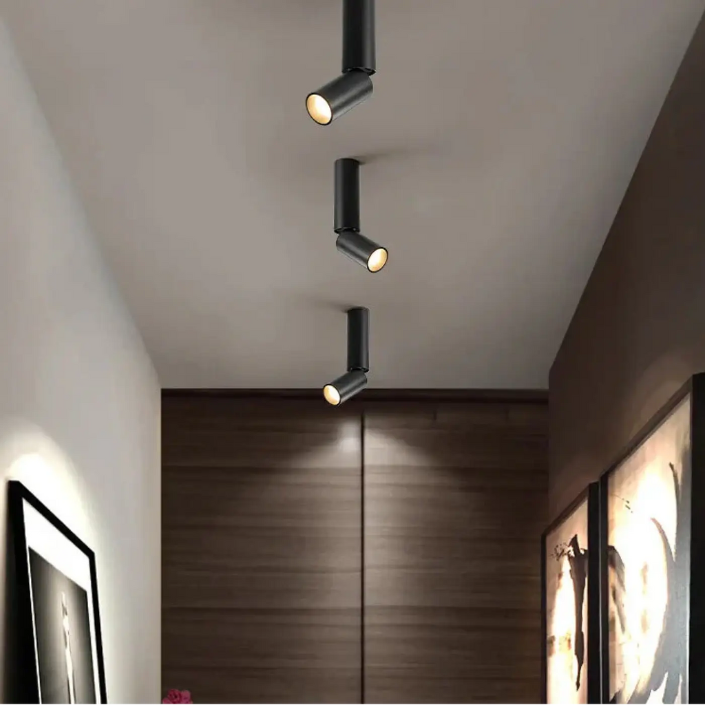 Plafonnier spot LED minimaliste, blanc, noir ou doré