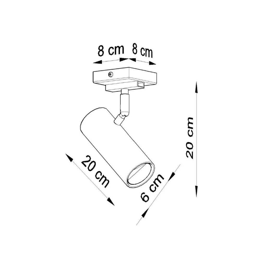 Plafonnier spot orientable en acier noir mat, ampoule GU10