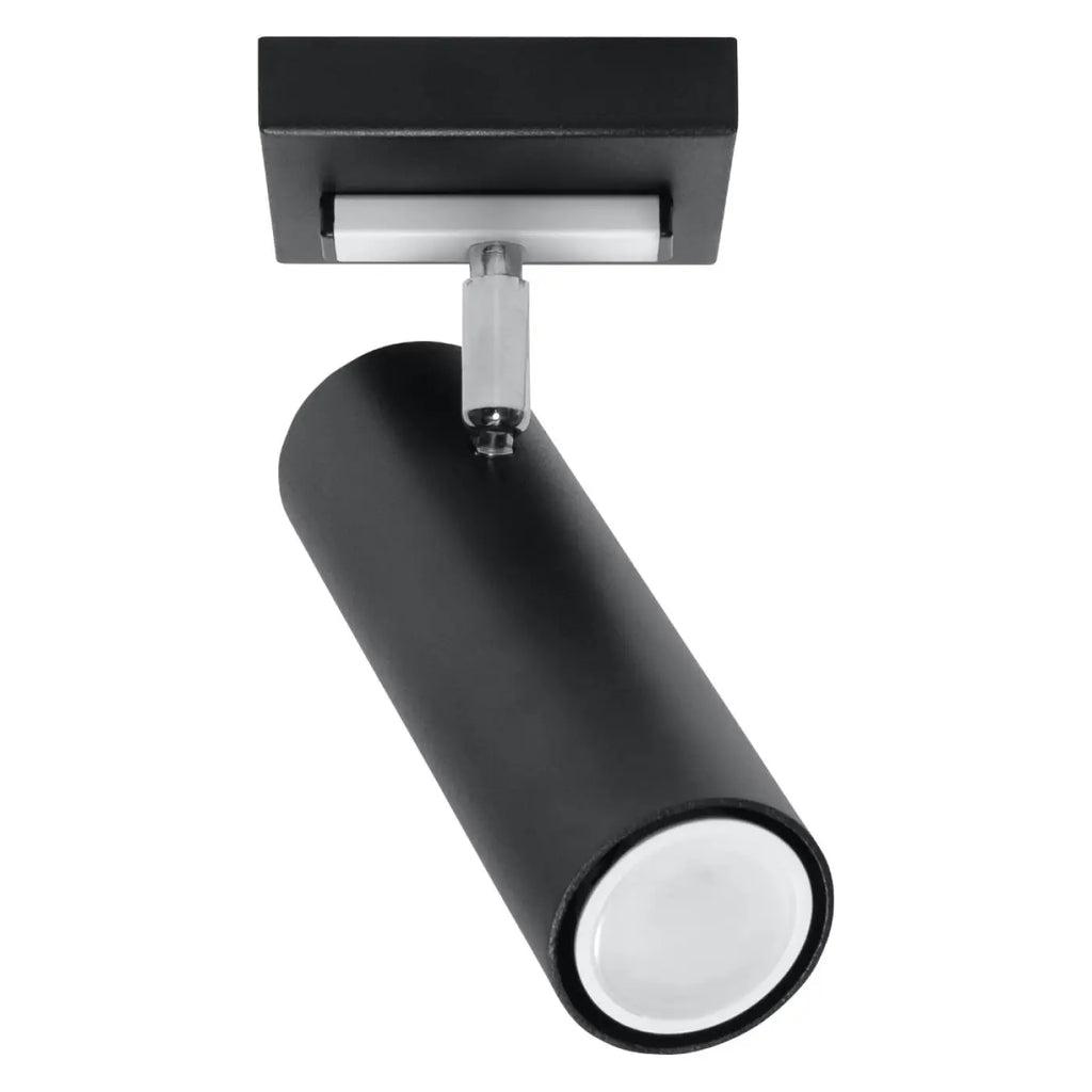 Plafonnier spot orientable en acier noir mat, ampoule GU10