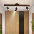 Plafonnier à spots orientables en bois, style scandinave, marron