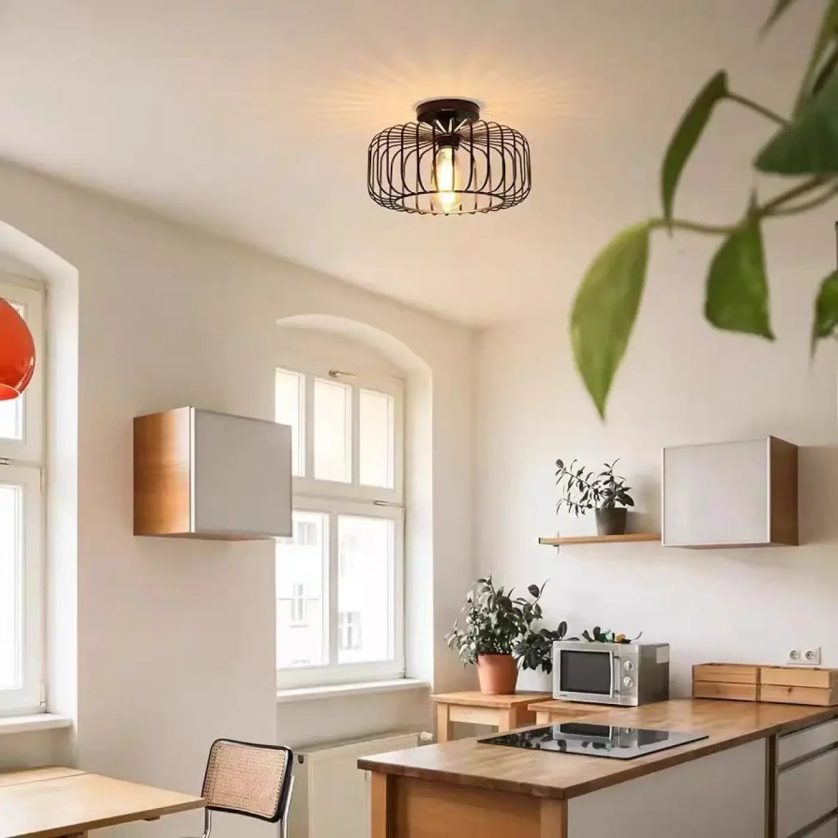 Plafonnier industriel à l'esprit loft et atelier