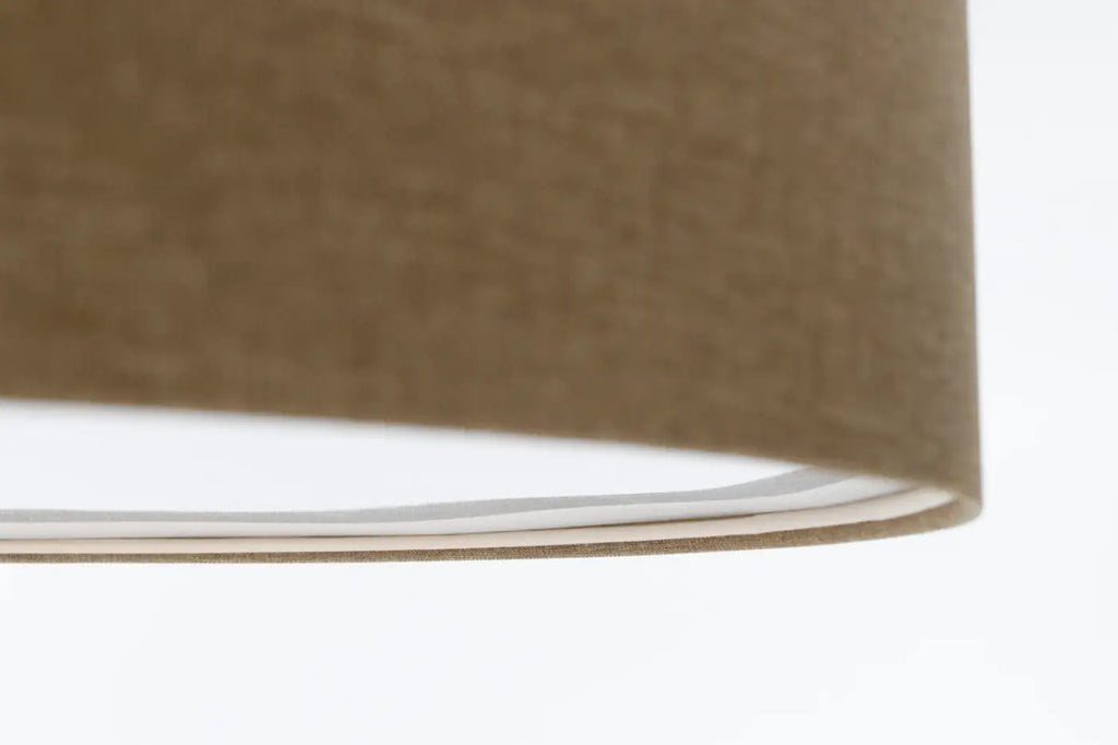 Plafonnier cylindre en tissu marron gris, de 40 à 70 cm
