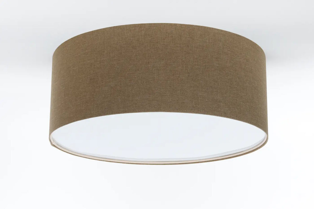 Plafonnier cylindre en tissu marron gris, de 40 à 70 cm