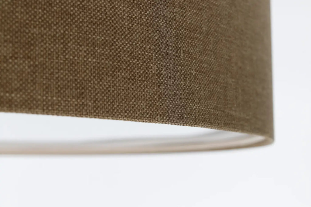 Plafonnier cylindre en tissu marron gris, de 40 à 70 cm