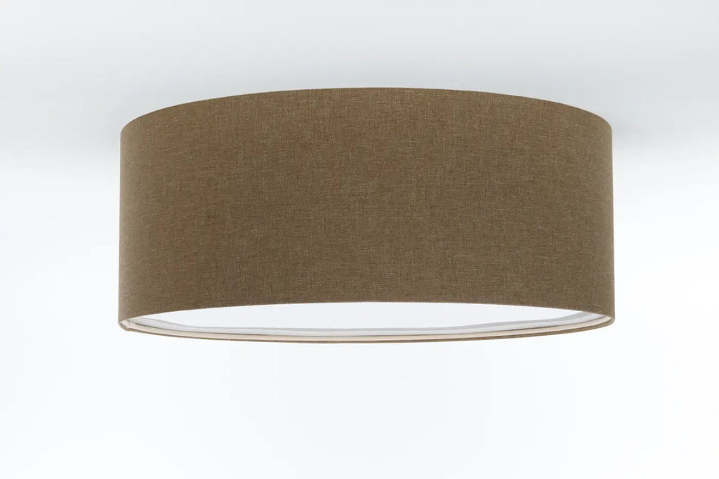 Plafonnier cylindre en tissu marron gris, de 40 à 70 cm