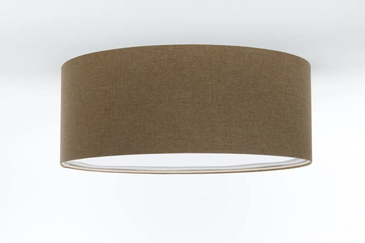 Plafonnier cylindre en tissu marron gris, de 40 à 70 cm
