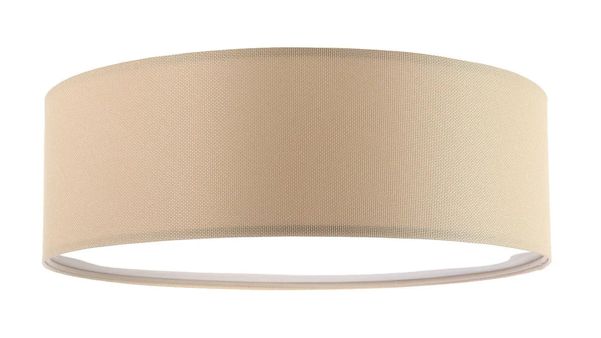 Plafonnier rond en tissu beige avec diffuseur, 50 cm