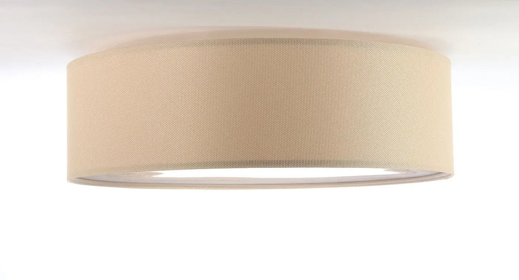Plafonnier rond en tissu beige avec diffuseur, 50 cm