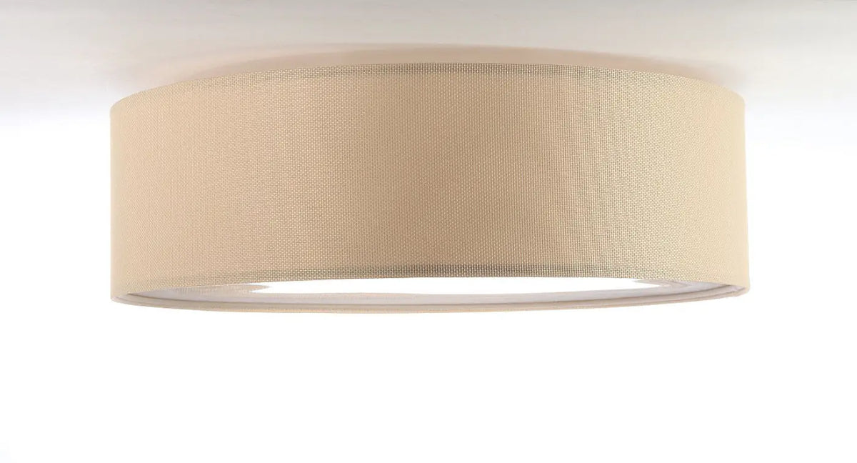 Plafonnier rond en tissu beige avec diffuseur, 50 cm
