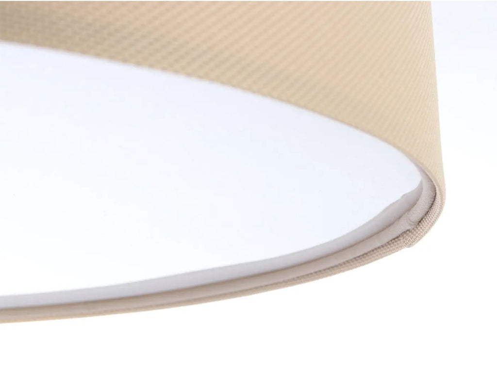 Plafonnier rond en tissu beige avec diffuseur, 50 cm