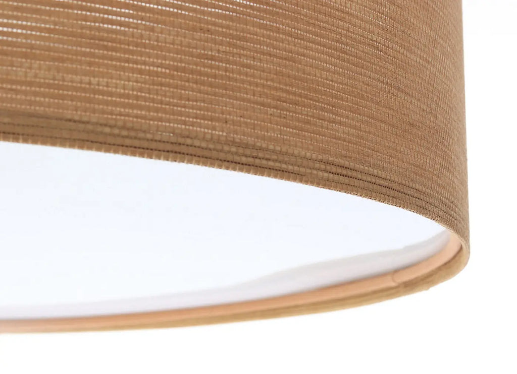 Plafonnier rond en tissu caramel tissé, 50 cm de diamètre