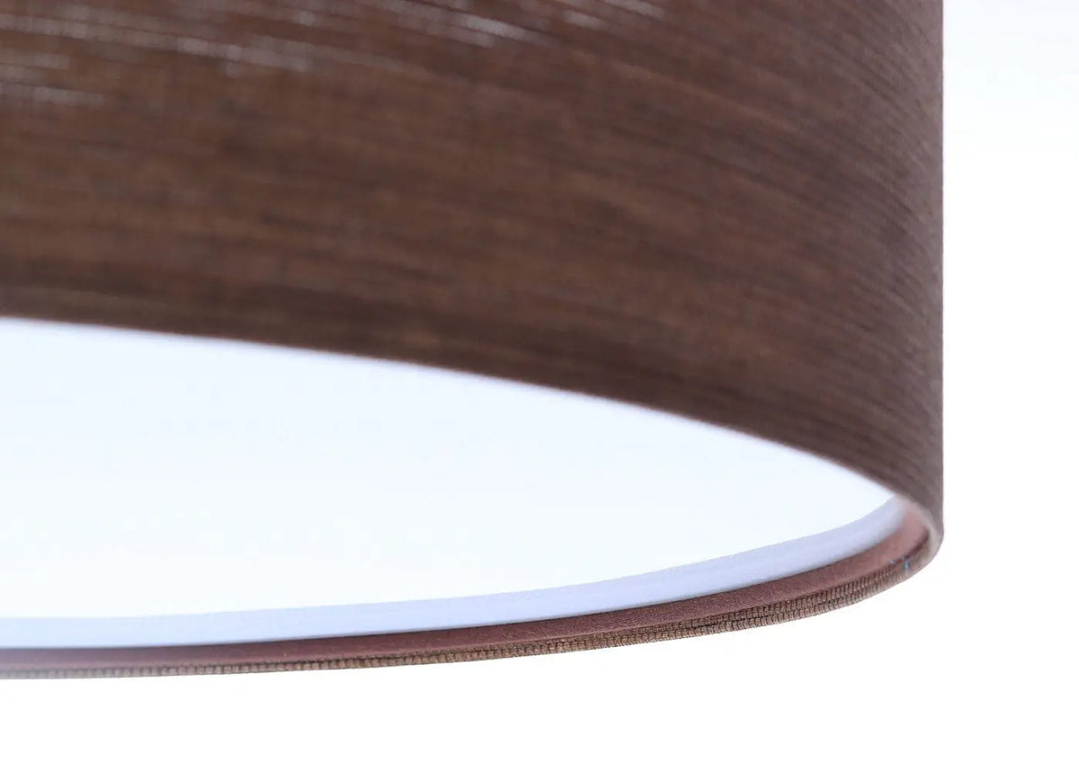 Plafonnier rond en tissu marron alvéolé, 50 cm