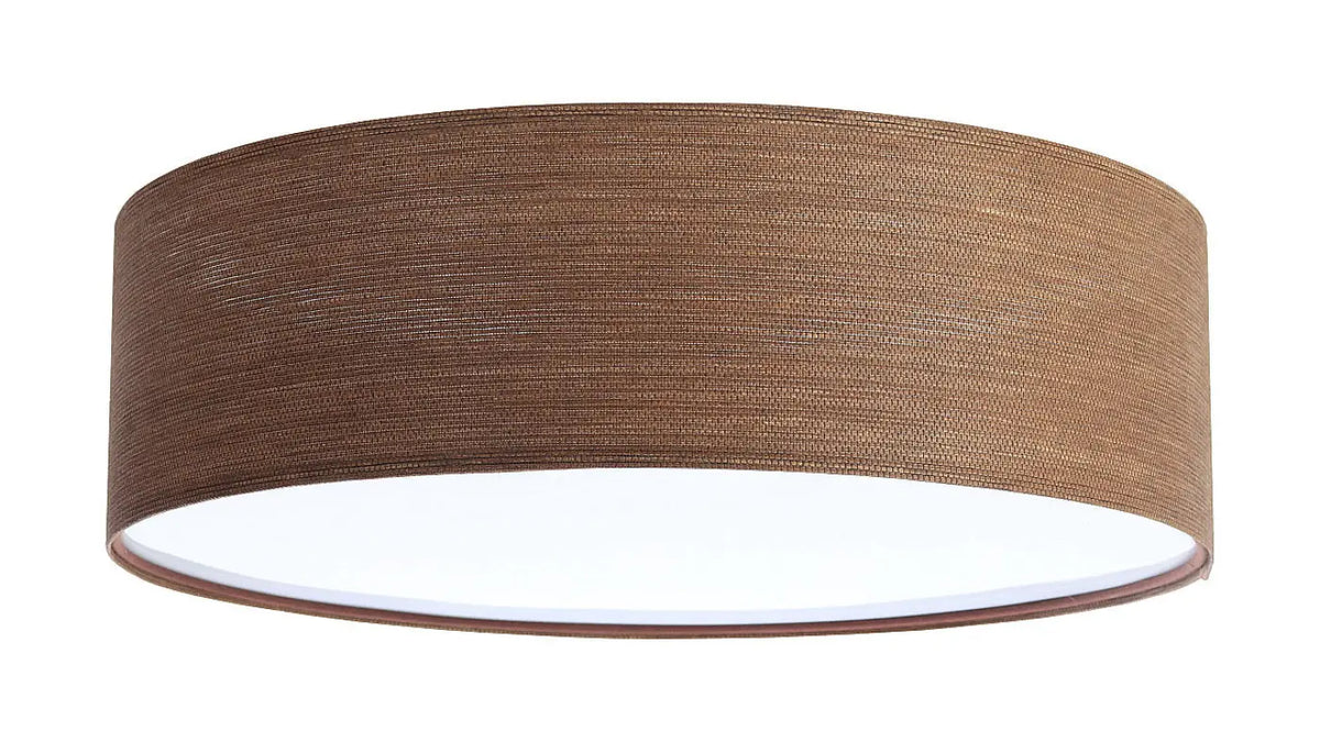 Plafonnier rond en tissu marron alvéolé, 50 cm