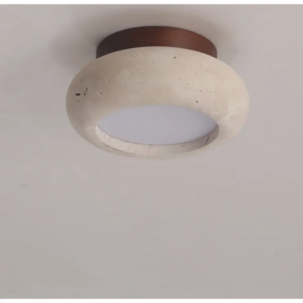Plafonnier en travertin, pierre naturelle au style scandinave