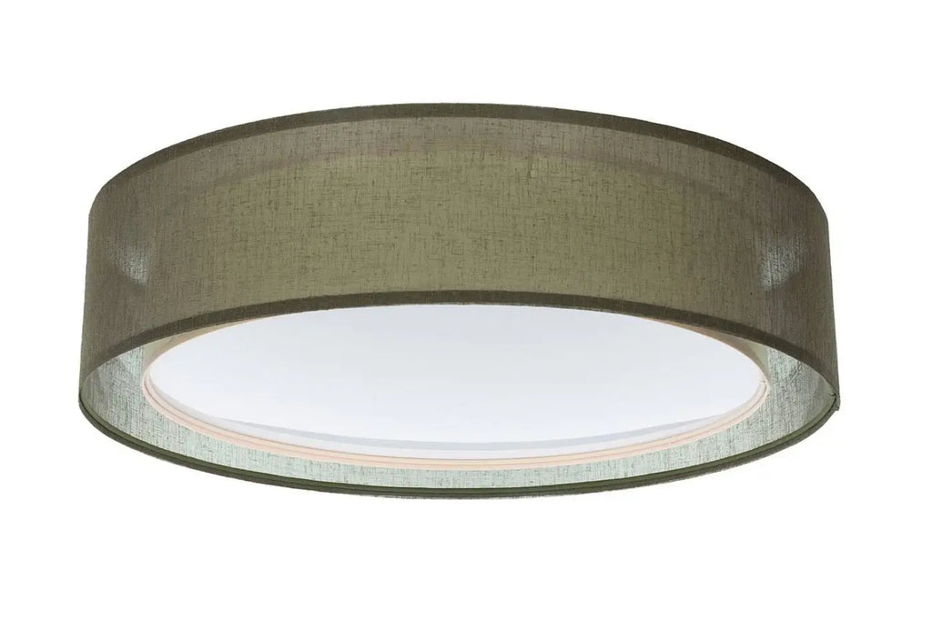 Plafonnier anneau en tissu vert olive, 50 ou 60 cm de diamètre