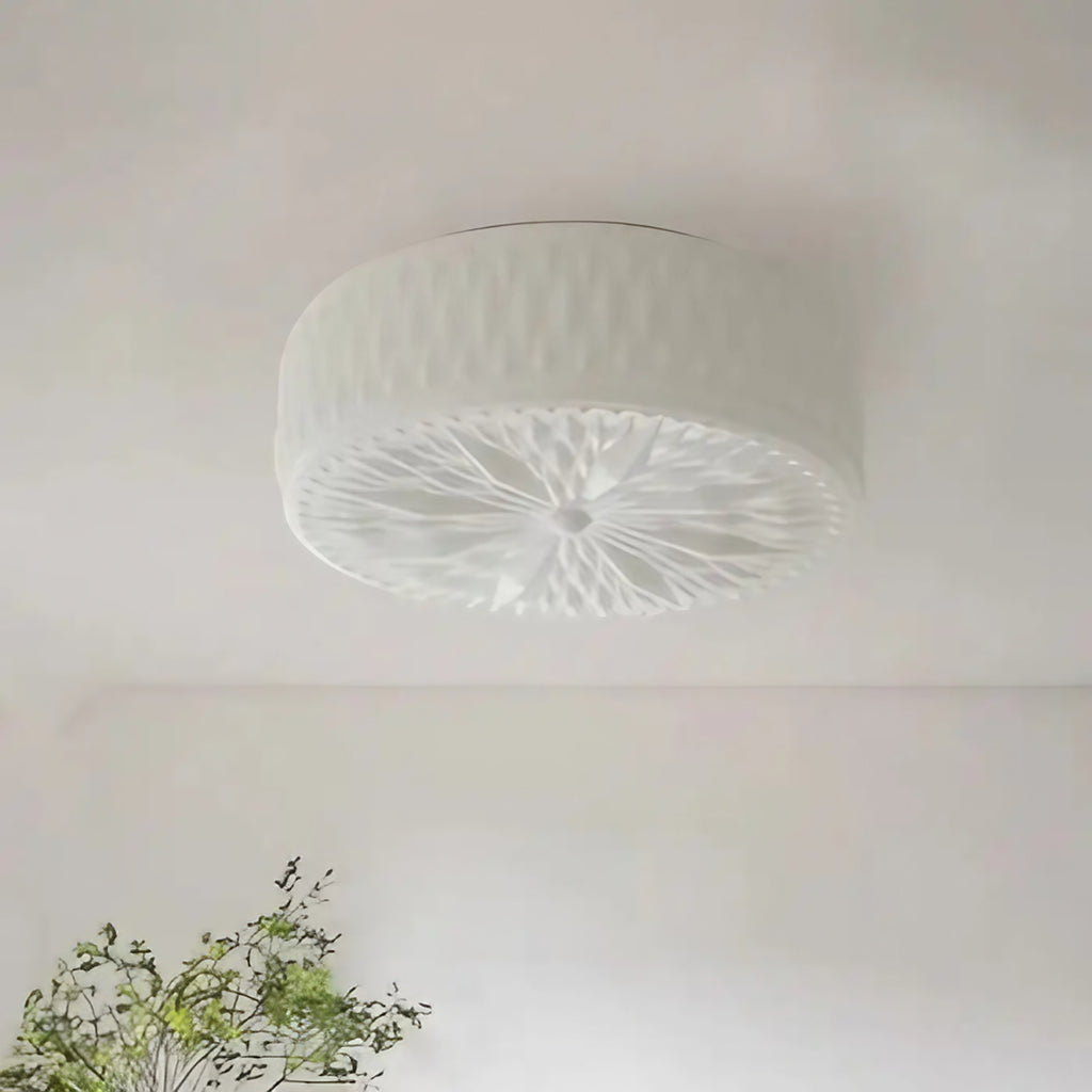 Plafonnier vintage à motifs géométriques, blanc ou jaune, blanc
