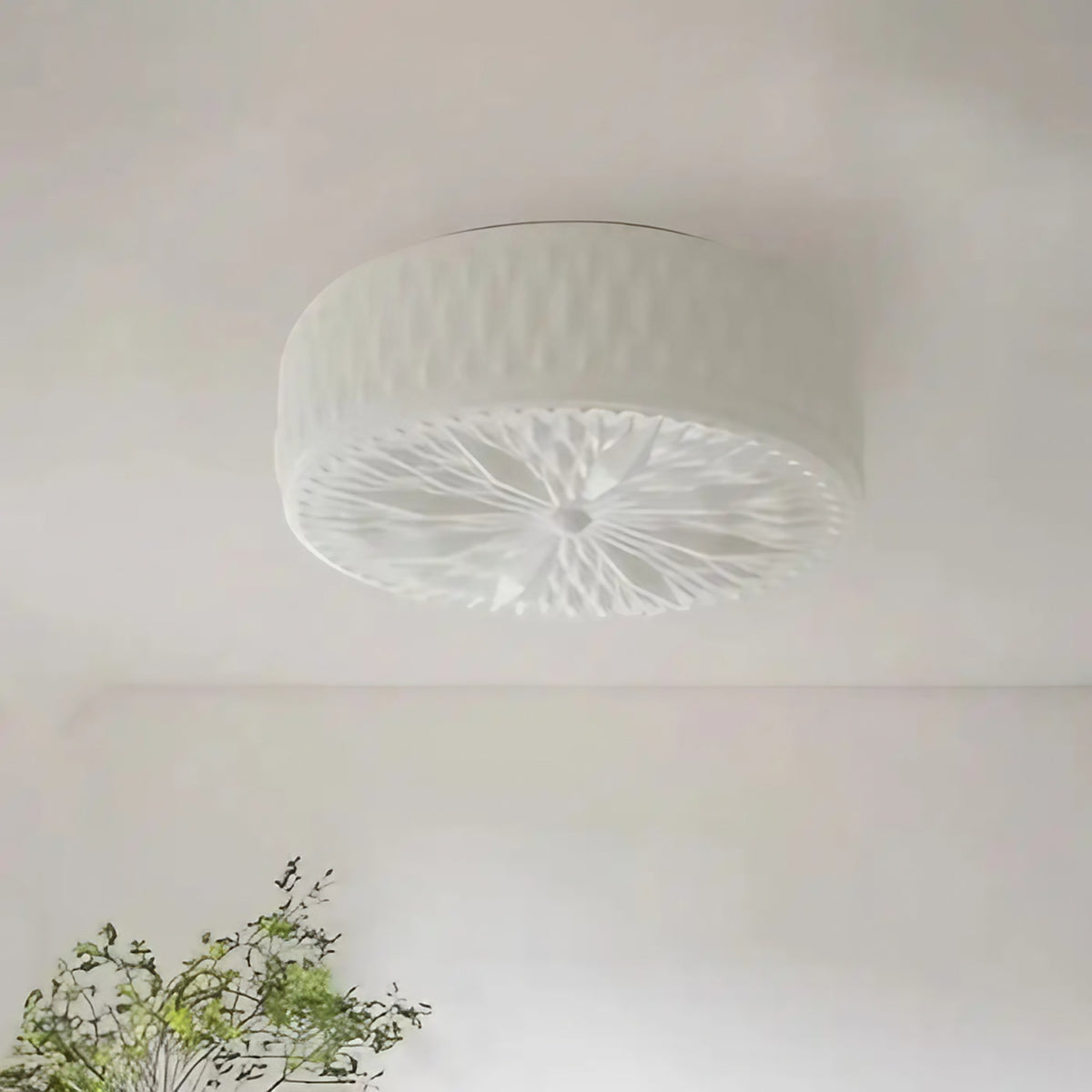Plafonnier vintage à motifs géométriques, blanc ou jaune, blanc