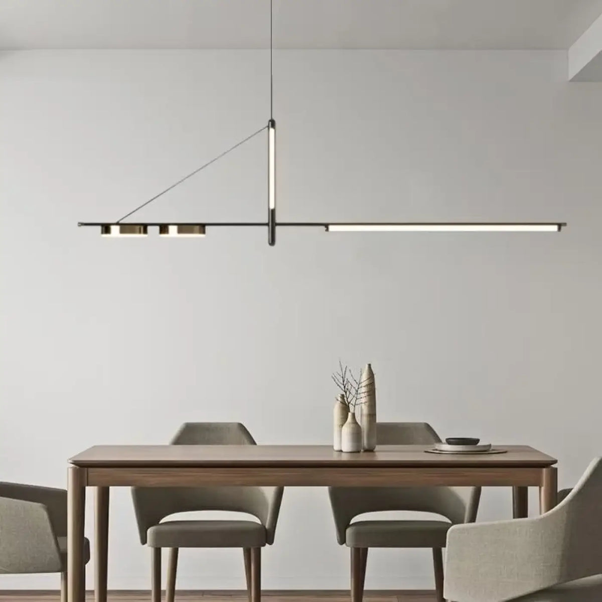 Suspension linéaire minimaliste, deux modèles, lumière au choix