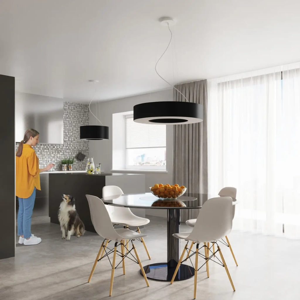 Grande suspension abat-jour en tissu, 50, 70 ou 90 cm