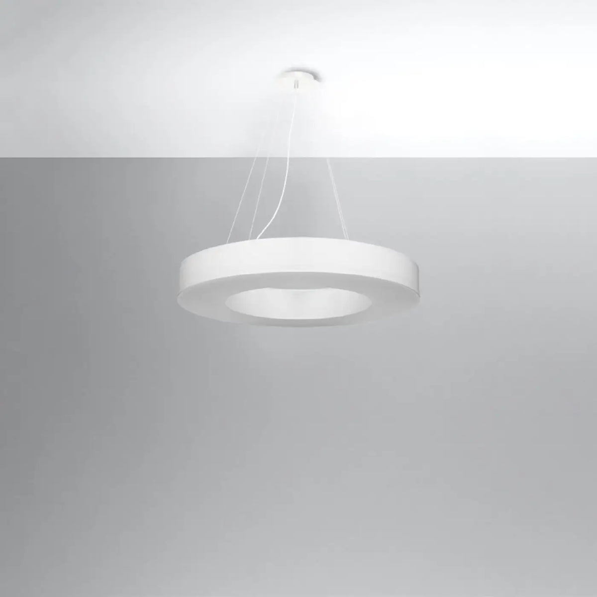 Grande suspension abat-jour en tissu, 50, 70 ou 90 cm, blanc
