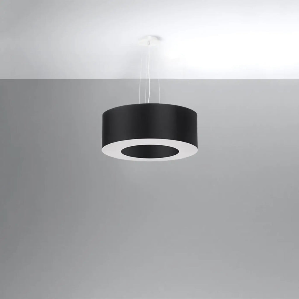 Grande suspension abat-jour en tissu, 50, 70 ou 90 cm, noir