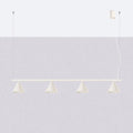 Suspension barre à 4 cônes en acier, 122 cm, 15 coloris, beige