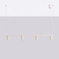 Suspension barre à 4 cylindres nervurés, 122 cm, 14 coloris, beige