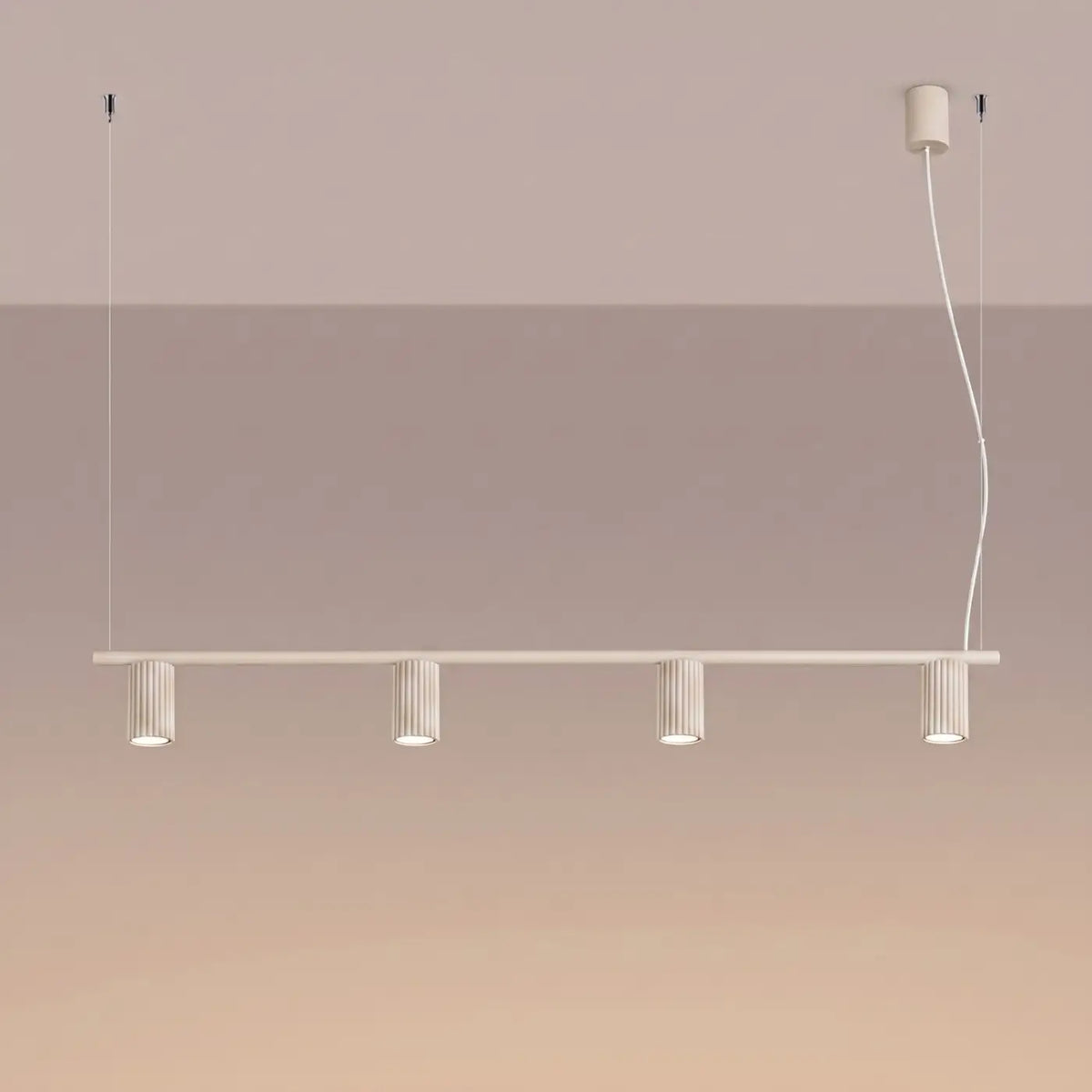 Suspension barre à 4 cylindres nervurés, 122 cm, 14 coloris