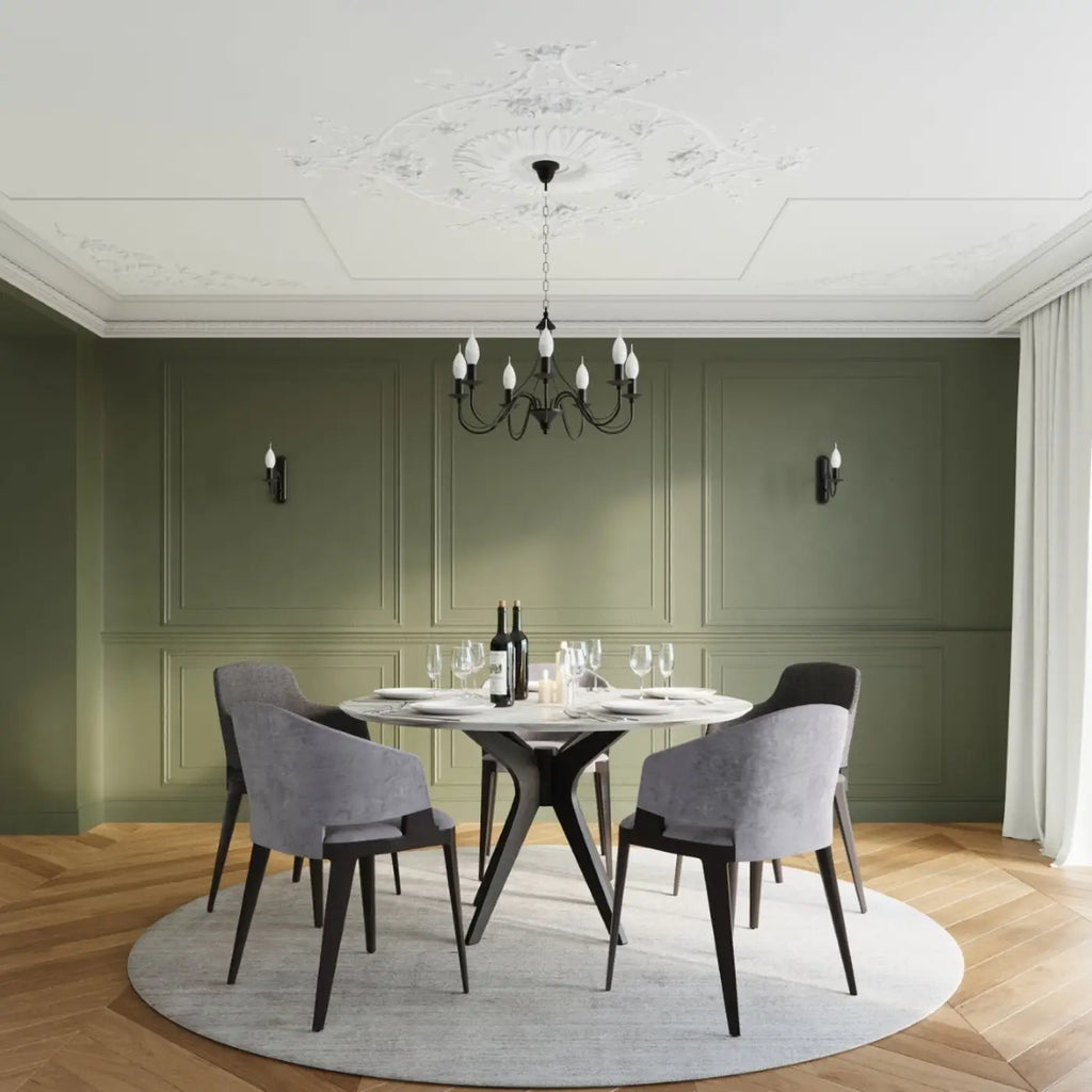 Lustre classique à bougies, bras courbés en acier, 3, 5 ou 7 lumières