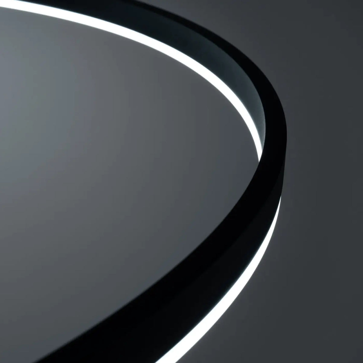 Suspension cercle LED en aluminium noir, 80 cm, blanc chaud