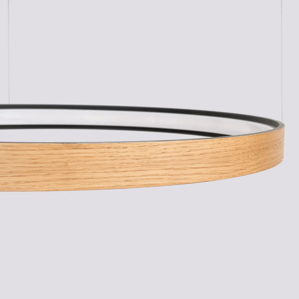 Suspension anneau LED en placage de chêne, 78 cm, 3000 K