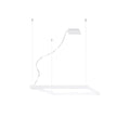 Suspension cadre carré LED en aluminium, 80 ou 110 cm de côté, blanc