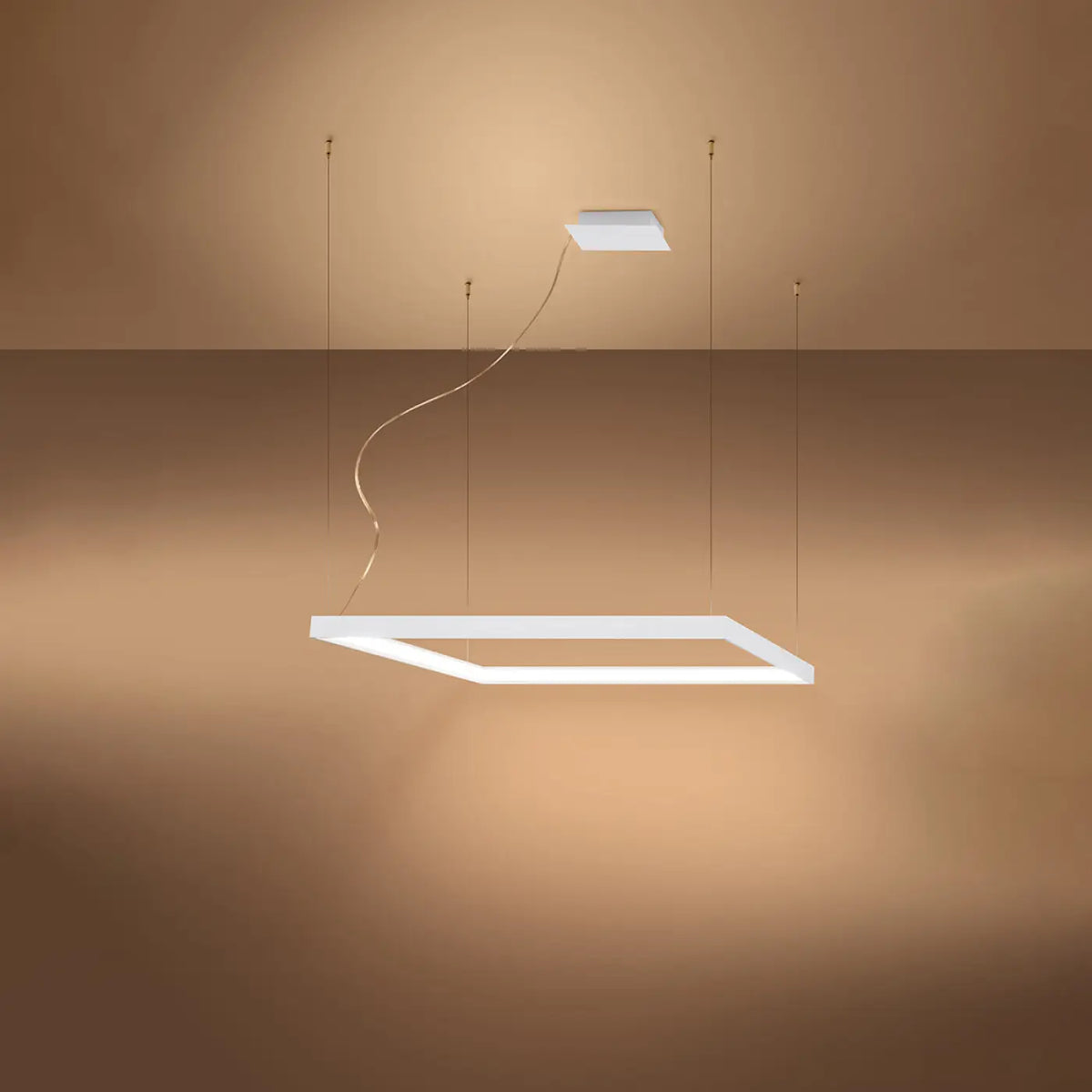Suspension cadre carré LED en aluminium, 80 ou 110 cm de côté