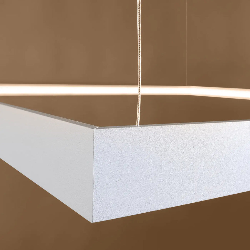 Suspension cadre carré LED en aluminium, 80 ou 110 cm de côté