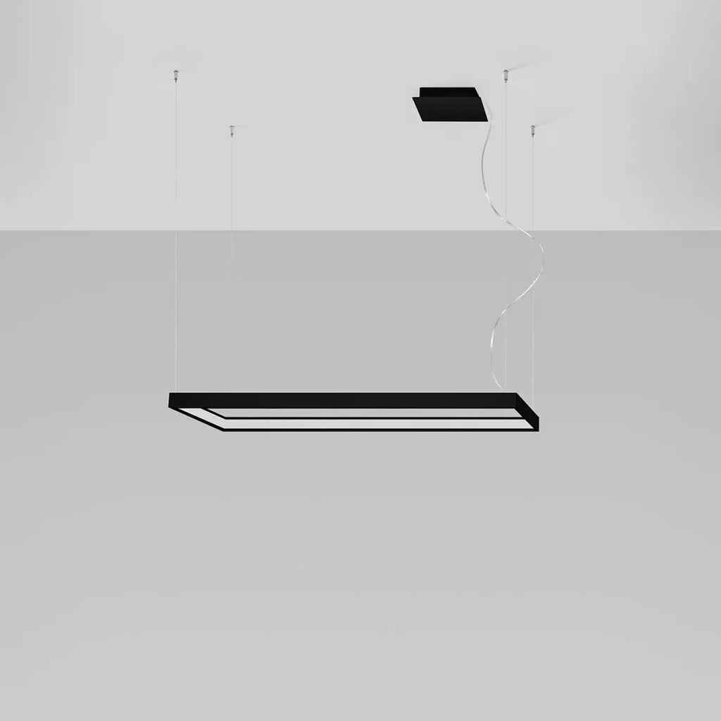 Suspension cadre rectangulaire LED en aluminium, 100 ou 130 cm