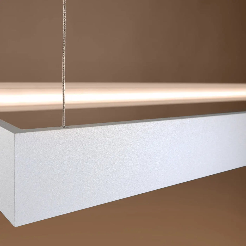 Suspension cadre rectangulaire LED en aluminium, 100 ou 130 cm