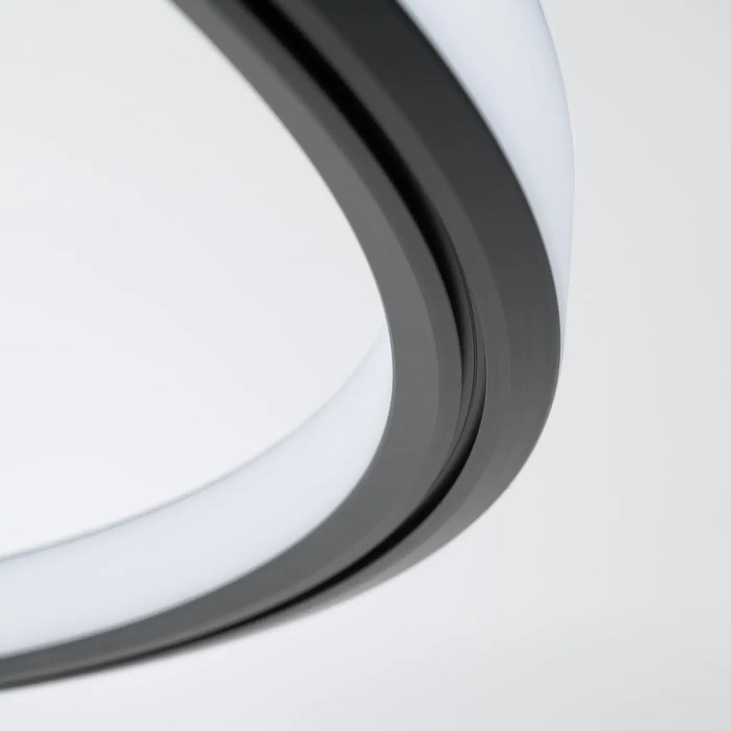 Grande suspension anneau LED noire, 90 ou 120 cm, 3000 K