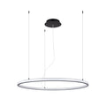 Grande suspension anneau LED noire, 90 ou 120 cm, 3000 K
