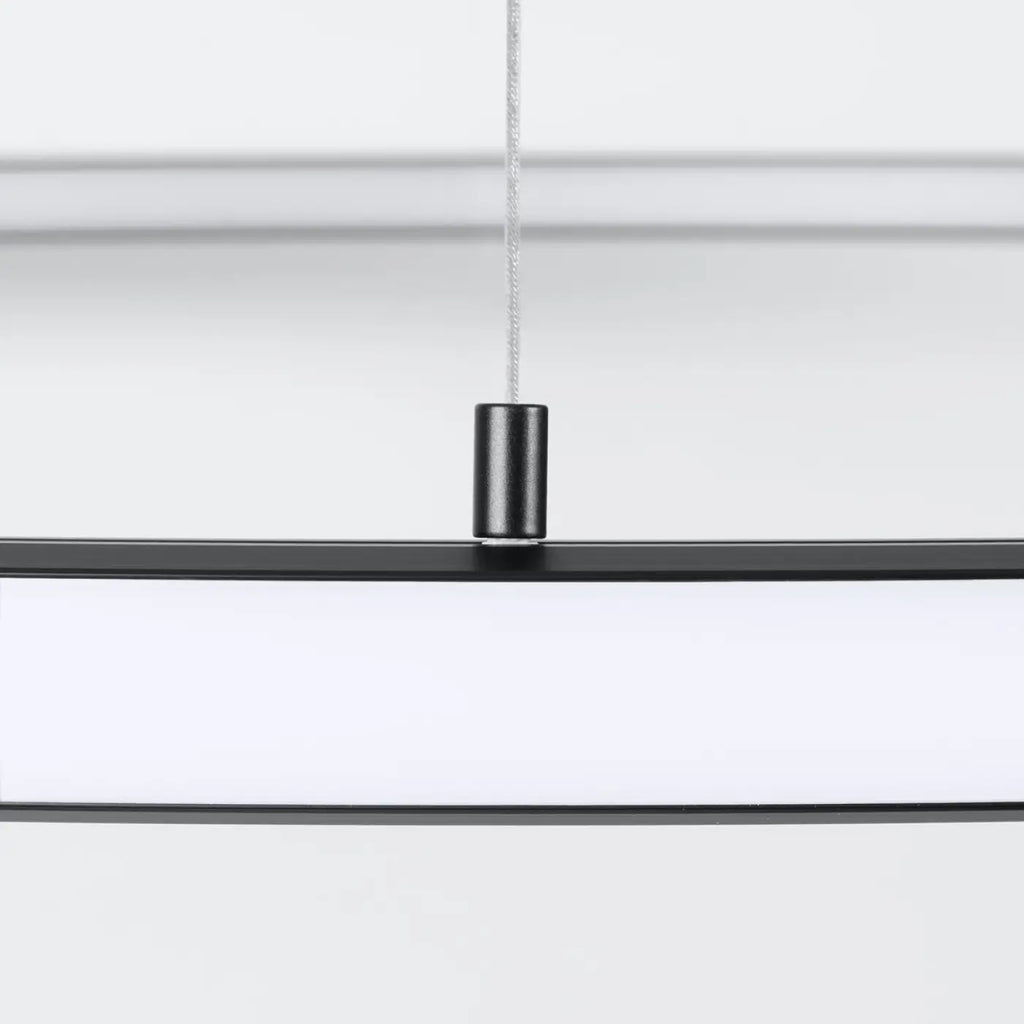 Grande suspension anneau LED noire, 90 ou 120 cm, 3000 K