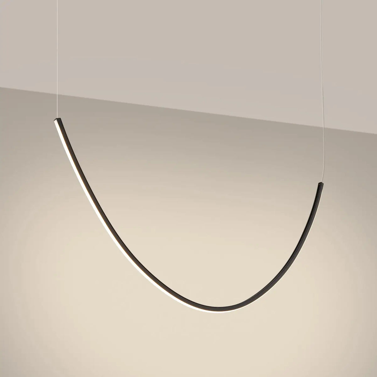 Suspension LED linéaire en aluminium noir, 1 ou 3 barres
