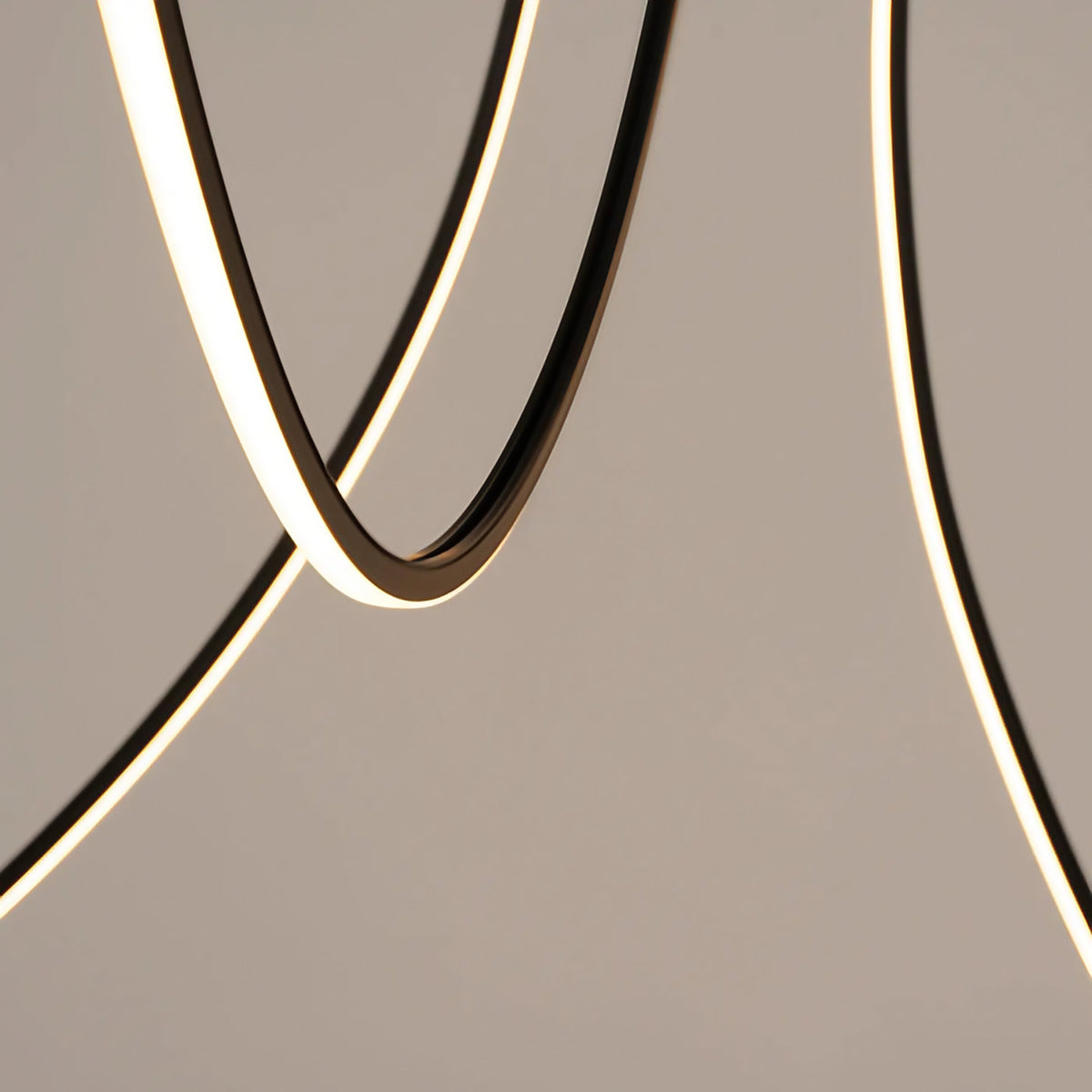 Suspension LED linéaire en aluminium noir, 1 ou 3 barres