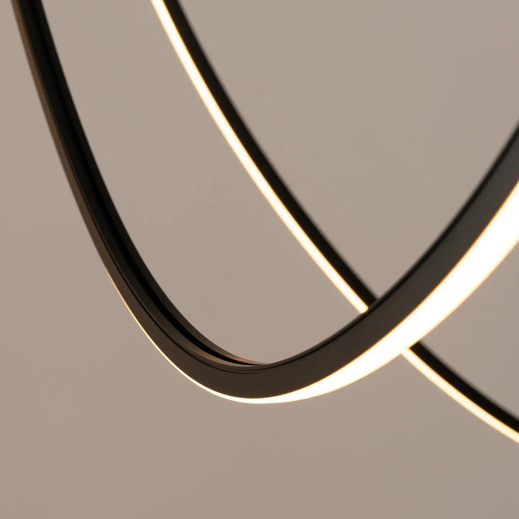 Suspension LED linéaire en aluminium noir, 1 ou 3 barres