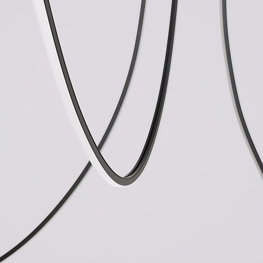 Suspension LED linéaire en aluminium noir, 1 ou 3 barres
