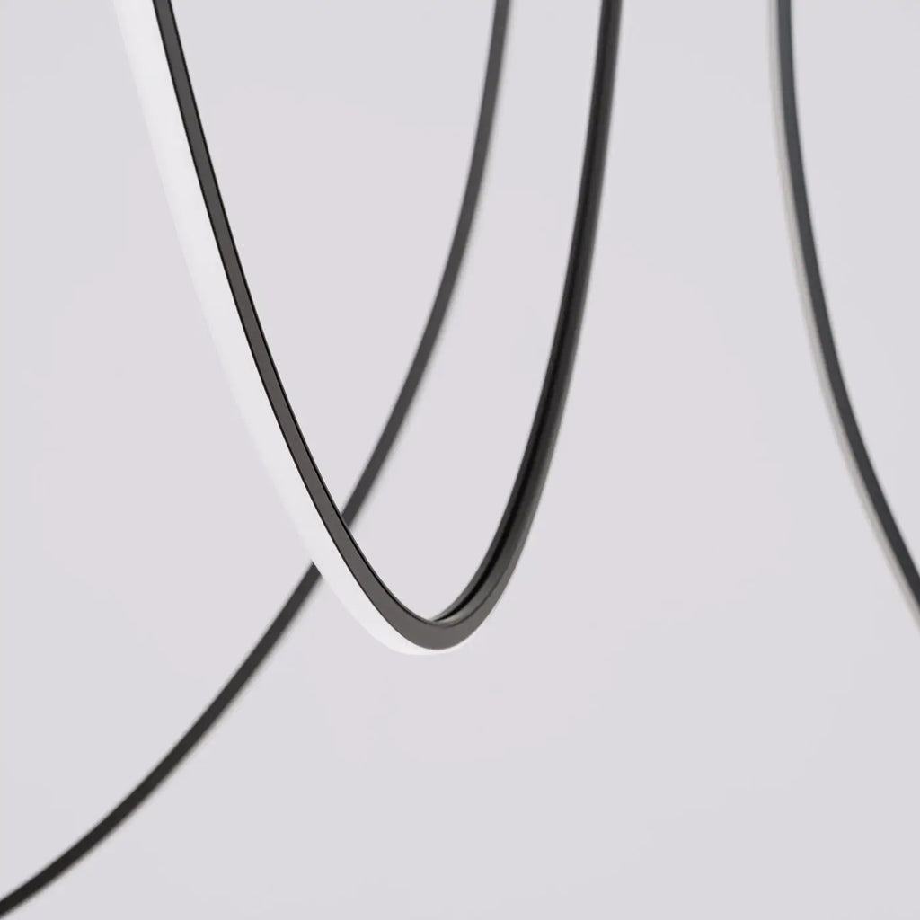 Suspension LED linéaire en aluminium noir, 1 ou 3 barres