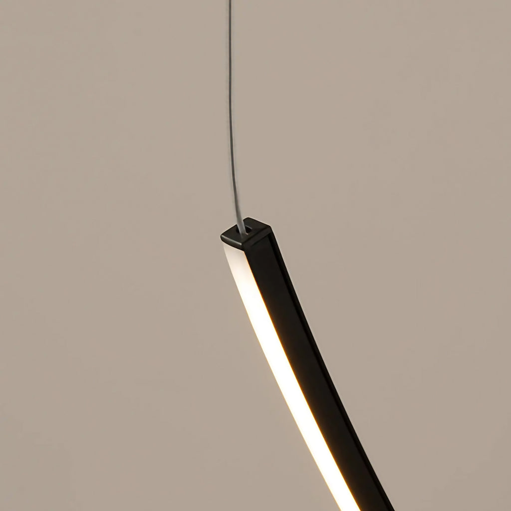 Suspension LED linéaire en aluminium noir, 1 ou 3 barres